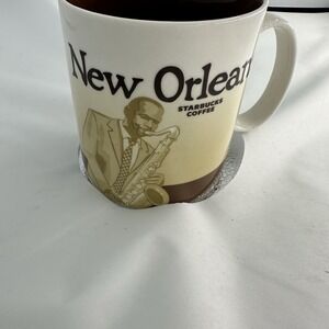 2008 Starbucks New Orleans Collector Series Coffee Mug Saxophone Mardi Gras